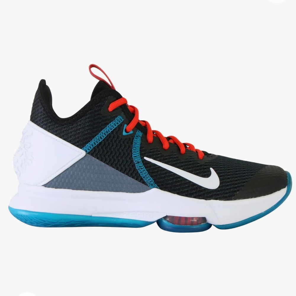 Nike Black and Gray Athletic Shoes with Red Laces